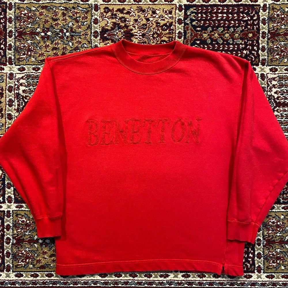 Vintage United Colors Of Benetton Red Sweatshirt